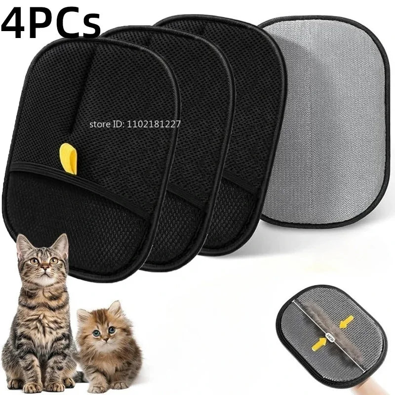 Pet Hair Cleaning Removal Gloves Pet Double-Sided Grooming Glove Reusable Tool Sofa Carpets Cat Dog Hair Cleaning Tools 1~4Pcs