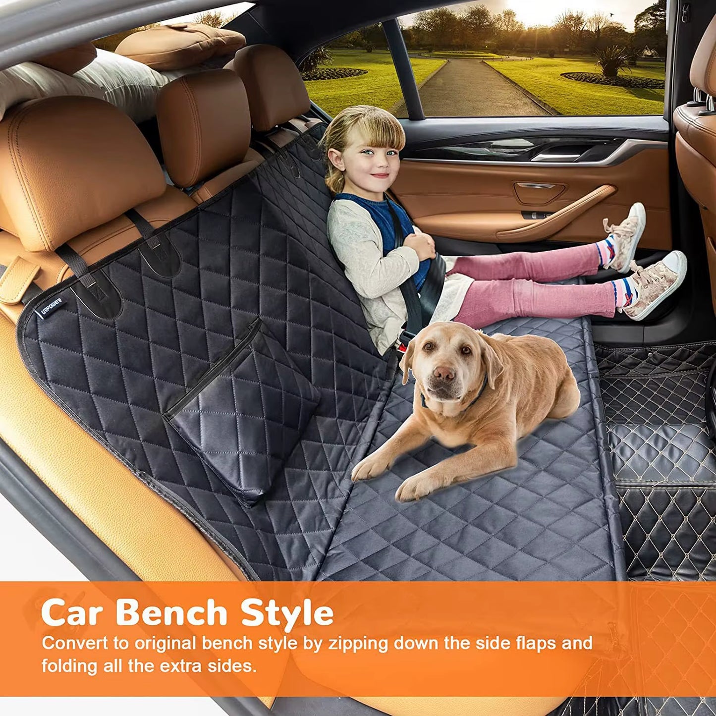 Extra Large Pet Mat for Car Back Seat Breathable Dog Seat Cover with Strong Hard Bottom Fits All Cars