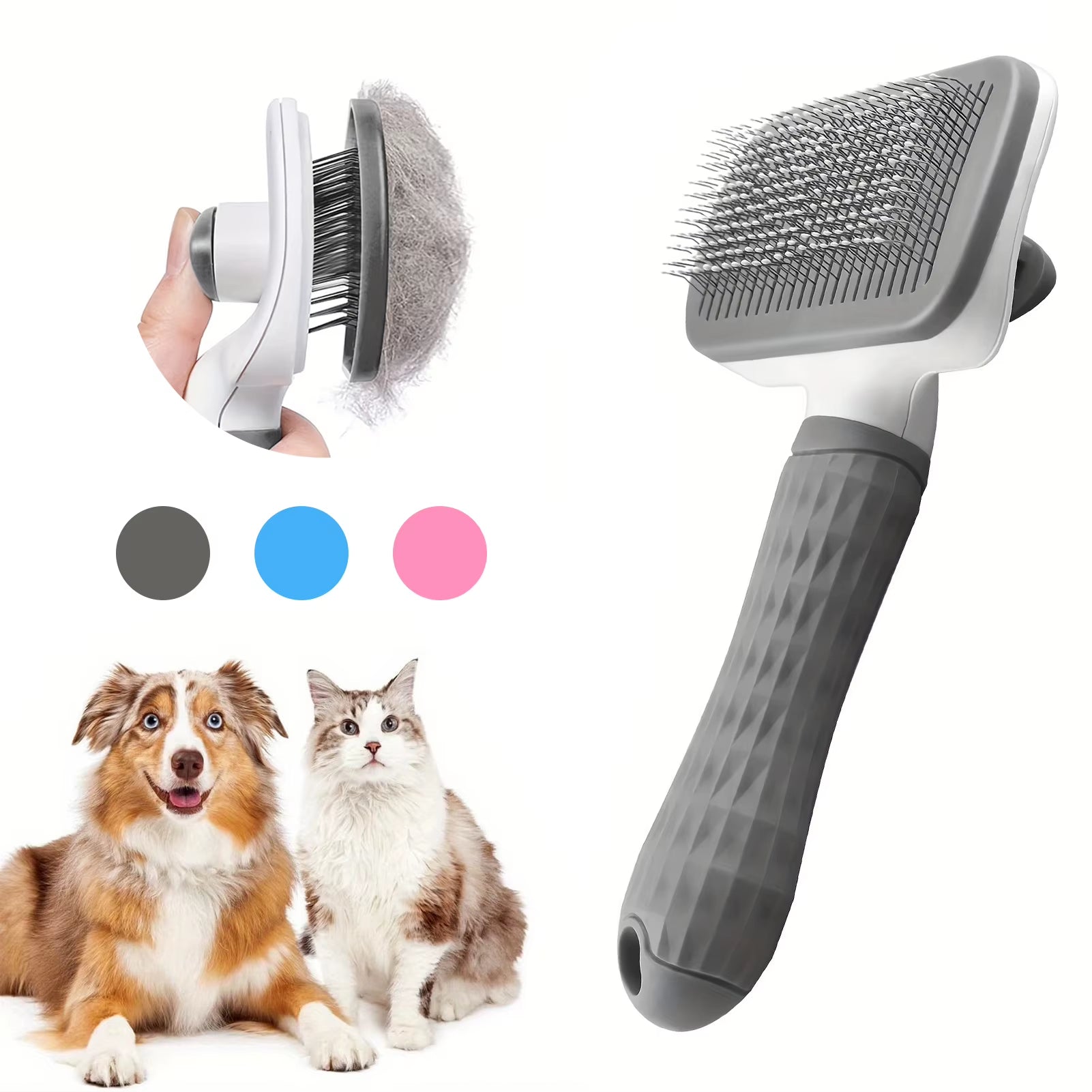 Self-Cleaning Pet Hair Remove Comb Cat Slicker Brush Pet Hair Removal Comb for Dogs Cats Grooming Tools Combs Dogs Accessories