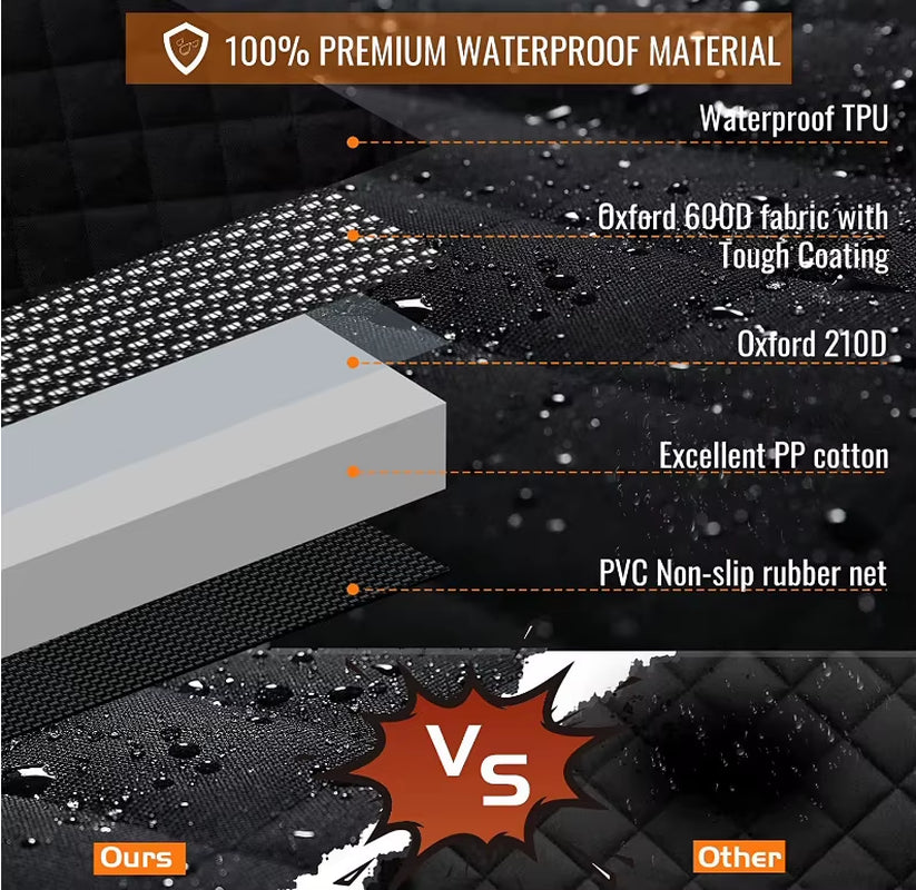 Extra Large Pet Mat for Car Back Seat Breathable Dog Seat Cover with Strong Hard Bottom Fits All Cars