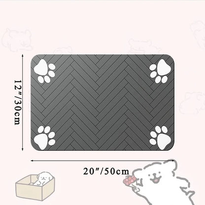 Pet Feeding Dropshipping Pet Placemat for Food and Water Bowl, with Waterproof Rubber Backing, Quick Dry Water Mat for Dog Cat