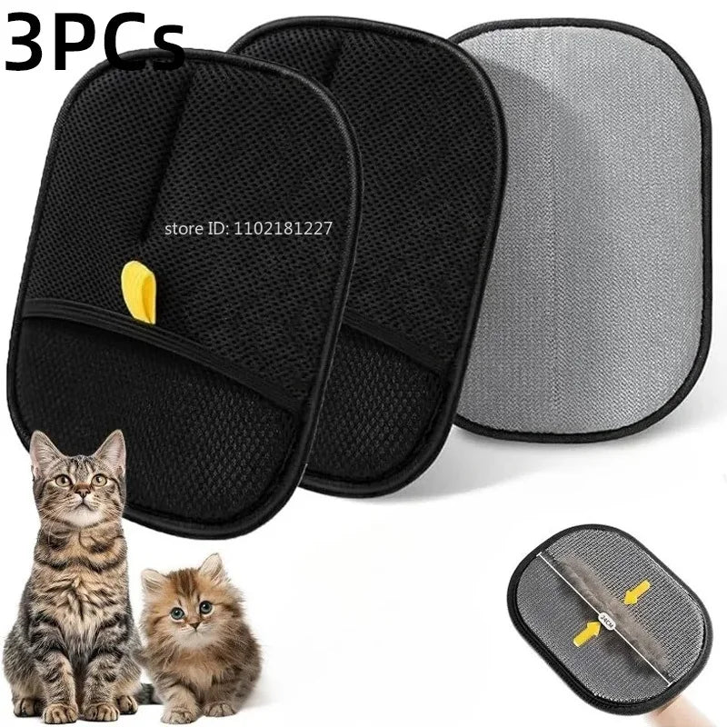 Pet Hair Cleaning Removal Gloves Pet Double-Sided Grooming Glove Reusable Tool Sofa Carpets Cat Dog Hair Cleaning Tools 1~4Pcs