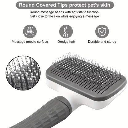 Self-Cleaning Pet Hair Remove Comb Cat Slicker Brush Pet Hair Removal Comb for Dogs Cats Grooming Tools Combs Dogs Accessories