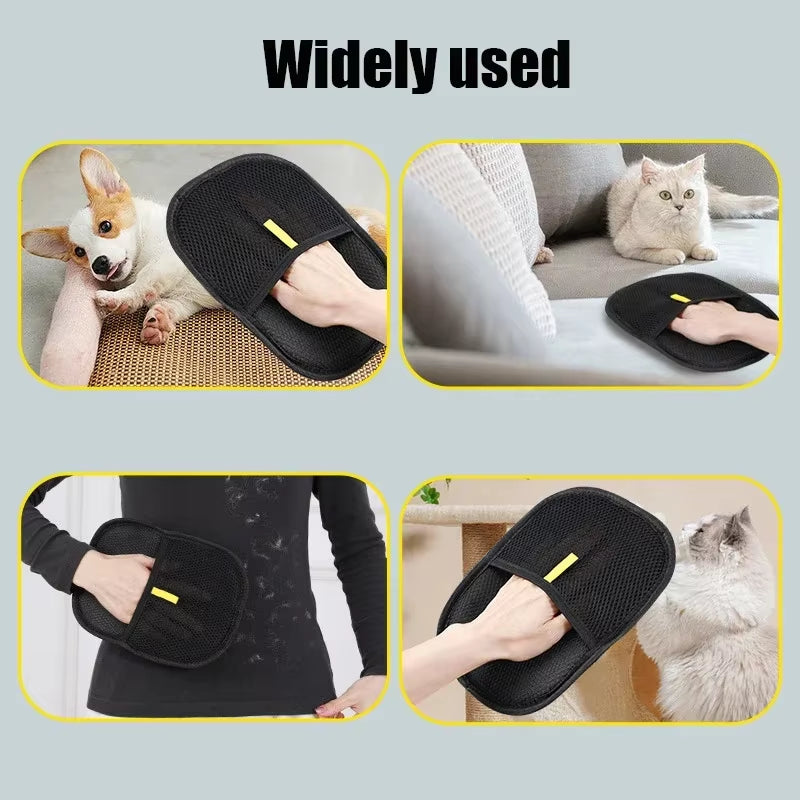 Pet Hair Cleaning Removal Gloves Pet Double-Sided Grooming Glove Reusable Tool Sofa Carpets Cat Dog Hair Cleaning Tools 1~4Pcs