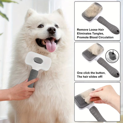 Self-Cleaning Pet Hair Remove Comb Cat Slicker Brush Pet Hair Removal Comb for Dogs Cats Grooming Tools Combs Dogs Accessories