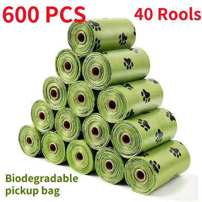600/30 Pcs Dog Poop Bags for Dog Large Cat Waste Bags Doggie Outdoor Home Clean Refill Garbage Bag Pet Supplies 15 Bags/ Roll